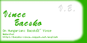 vince bacsko business card